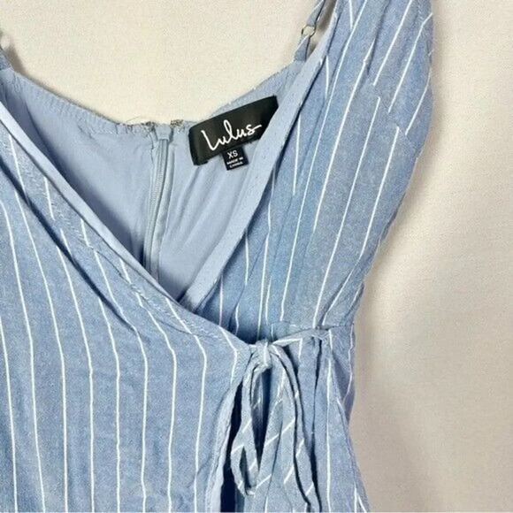 Lulu's At The Seashore Light Blue Wrap Romper XS - Picture 5 of 5